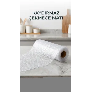 Şeffaf Kaydırmaz Dolap İçi Raf Örtüsü 45x300 cm Koruyucu PVC