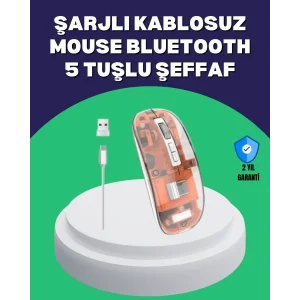 Sessiz ve Ergonomik Kablosuz Fare - 30 Gün Kullanım, 2 Modlu Bağlantı