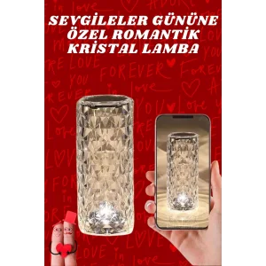Sevgililer Günü İçin Hediye Kristal Lamba Sevgiliye Hediye USB Şarjlı Gece Lambası