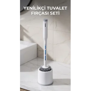 Silikon Deterjan Hazneli Esnek Tuvalet Fırçası - Banyo Temizliği İçin