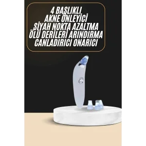 Siyah Nokta Temizleme Cihazı 4 Başlıklı Vakumlu Pilli Ölü Deri Arındırma