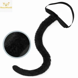 Siyah Peluş Kuyruk Şekil Verilebilir 70 cm