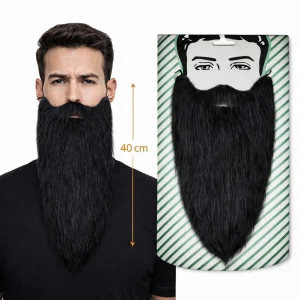 Siyah Renk Lastikli Uzun Takma Sakal 40 Cm