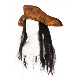 Siyah Saçlı Kaptan Korsan Şapkası