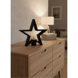 Siyah Yıldız Şeklinde Mumluk Loş Işık Dekor Aksesuarı