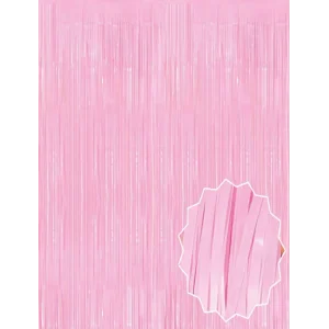 Soft Pembe Püsküllü Kapı Perdesi