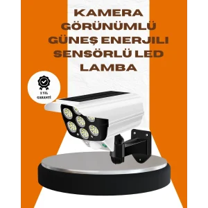 Solar Şarjlı Kamera Tasarımlı LED Duvar Lambası Hareket Sensörlü Dış Mekan Aydınlatma