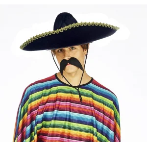 Sombrero Meksika Şapkası Altın Şeritli Yetişkin Boy