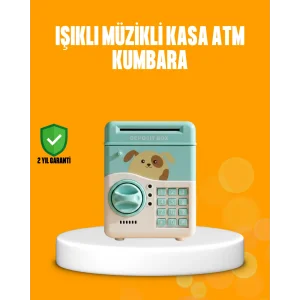 Su Yeşili ATM Kasa Görünümlü Elektronik Şifreli Çocuk Kumbarası