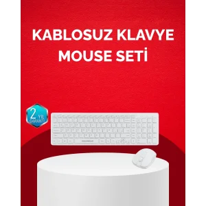 Tam Boy Kablosuz Klavye Mouse Seti - Gelişmiş Bağlantı ve Sessiz Performans