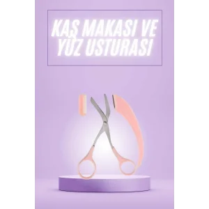 Taraklı Kaş Makası ve Ustura Seti Kaş Düzeltme Makası Kaş Bıyık Alma Aleti