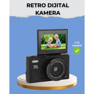 Taşınabilir Dijital Kamera 5K 75MP Stabilizasyonlu 18x Zoom Otofokus