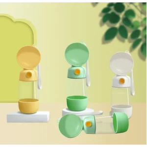 Taşınabilir Evcil Hayvan Mama Hazneli Su Matarası