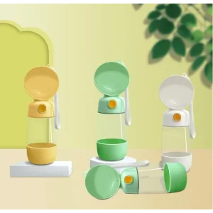 Taşınabilir Evcil Hayvan Mama Hazneli Su Matarası