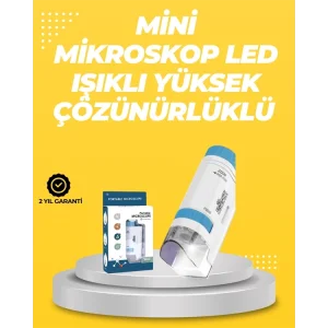 Taşınabilir LED Işıklı Cep Mikroskop – 80X–200X Büyütme