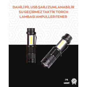 Taşınabilir Şarjlı LED Fener - 4 Modlu, 2000LM, Ayarlanabilir Odak