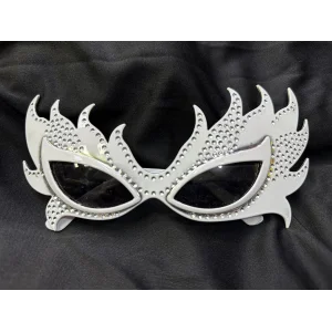 Taşlı Göz Kamaştıran Gecenin Yıldızı Beyaz Parti Alev Gözlük