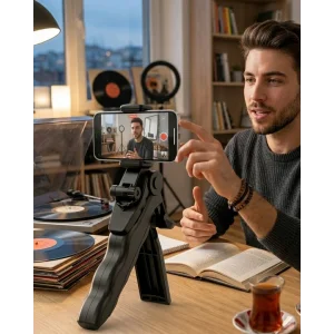 Telefon Tripodu Masaüstü Stand 360 Derece Dönebilen Telefon Tutucu