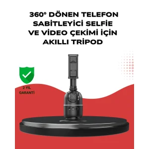 Telefon ve Kamera Uyumlu 360° Otomatik Takipli Akıllı Masa Tripodu