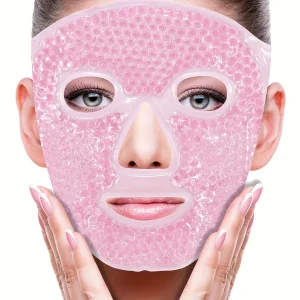 Terapi Jel Yüz Maskesi Soğuk Ve Sıcak Boncuklu Ayarlanabilir Maske (Pembe)