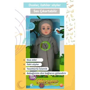 Tesettürlü Meryem EDEP Bebek Sesli Dua ve İlahi Söyleyen İnteraktif Maneviyat Geliştirici Oyuncak