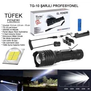 Tg-10 Şarjlı Profesyonel Av Feneri  Wt-620