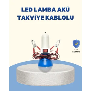 Timsah Kıskaçlı 12V LED Ampul Kamp ve Acil Durum Lambası