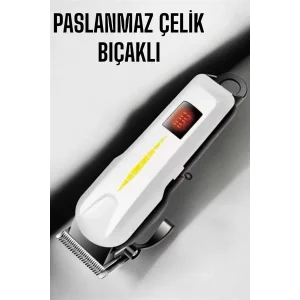 Tıraş Makinesi Profesyonel Saç Ve Sakal Kesme Milim Ayarlı Dijital Göstergeli