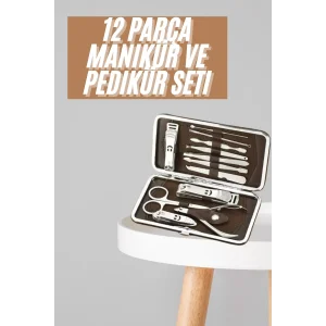 Tırnak Bakım Seti Tırnak Düzeltme Batık 12 Parça Çanta Tipi Manikür Pedikür