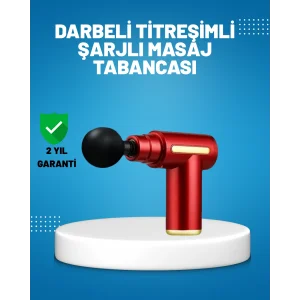 Titreşimli Masaj Tabancası 4 Başlıklı 6 Hız Ayarlı Kas Rahatlatıcı