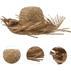 Tropikal Parti Natural Hasır Şapka