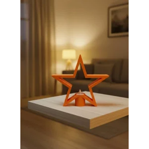 Turuncu Yıldız Mumluk Loş Işık Salon Dekoru