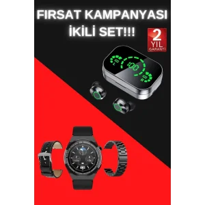 TWS Bluetooth Kulaklık ve Akıllı Saat Uyku Takibi Nabız Ölçer Uzun Pil Ömrü