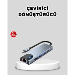 Type-C Çoklu Dönüştürücü – Alüminyum Gövde, Hızlı Veri Aktarımı ve Şarj Desteği