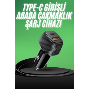 Type-C Girişli Araba Çakmaklık Şarj Cihazı 38W Oto Çakmaklık
