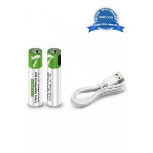 Type-c Şarjlı 800mwh 1.5v Şarj Edilebilir 2’li Aaa İnce Pil - Lityum Iyon Batarya