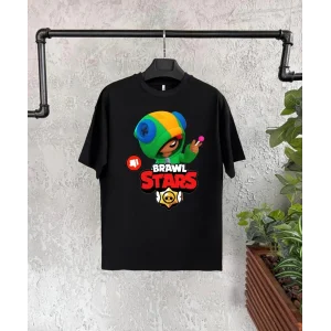 Unisex Baskılı Kısa Kol Çocuk T-Shirt - Siyah