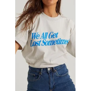 Kadın Baskılı Oversize T-Shirt - Beyaz