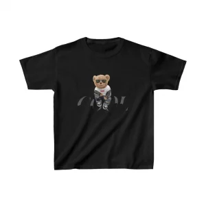 Unisex Çocuk Baskılı T-Shirt - Siyah