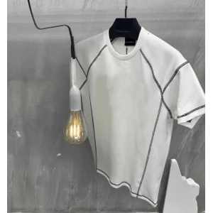 Unisex Karoyaka Dikişli Oversize T-Shirt - Beyaz