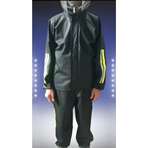 ERKEK Tam Kalıp Motorcu Kurye Su Gecirmez Yağmurluk Takım - Siyah