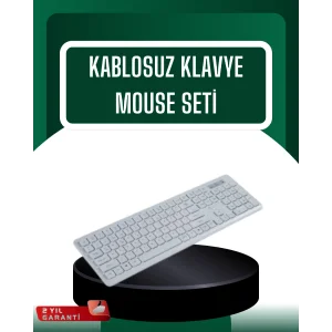 USB Alıcılı Kablosuz Klavye Mouse - Geniş Uyumluluk, Sessiz Tuşlar
