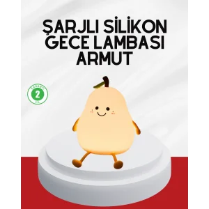 USB Şarjlı Armut Gece Lambası Dokunmatik Renk Değişimli