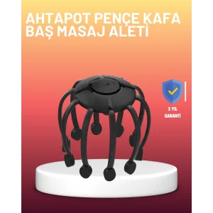 USB Şarjlı Kafa Masaj Aleti 3 Modlu 8 Başlıklı Stres Giderici