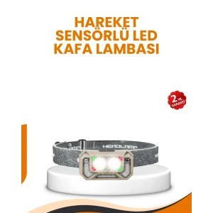 Uzun Menzilli Sensörlü LED Kafa Lambası Kamp ve Yürüyüş