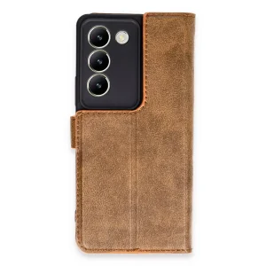 Vivo V30 Lite 4g Kılıf Trend S Plus Kapaklı Kılıf - Taba