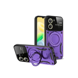 Vivo Y16 Kılıf Joy Lens Standlı Kapak - Mor