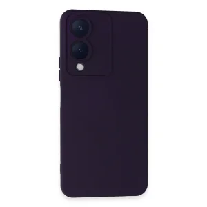 Vivo Y17s Kılıf Nano İçi Kadife Silikon - Mor