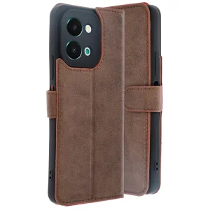 Vivo Y28 Kılıf Trend S Plus Kapaklı Kılıf - Taba