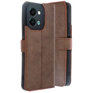 Vivo Y28 Kılıf Trend S Plus Kapaklı Kılıf - Taba